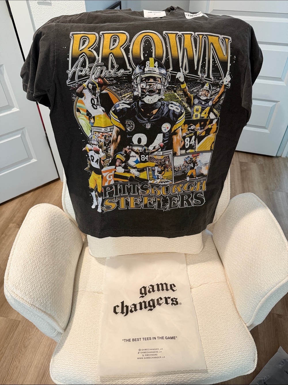Pittsburgh Steelers Antonio Brown Black Graphic Tee